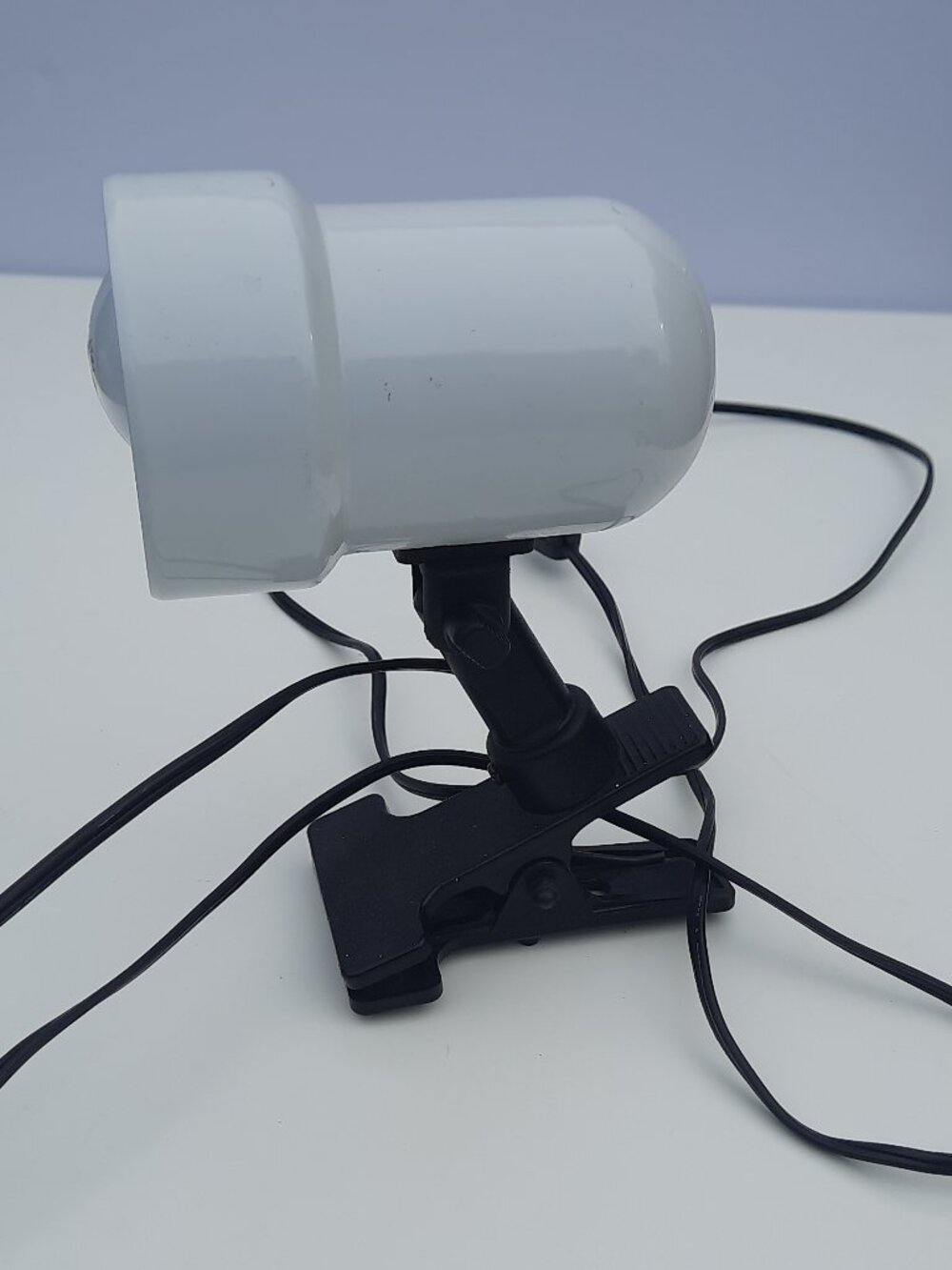 Clip On Clamp Reading Light Lamp Vintage 80s 90s White TESTED WORKS
